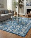 Charleston Elegance Collection Area Rug -  Seaport (Blue) Rectangle Blue  lifestyle 13