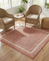 Terrace Fringe Collection Area Rug - Veranda (Rust Red) Square Rust Red  lifestyle 41