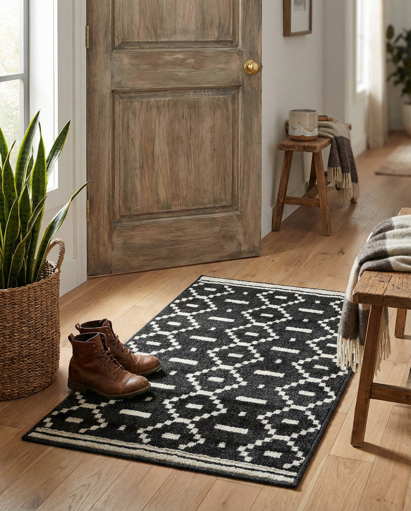 Copenhagen Edge Collection Area Rug -  Tivoli Rectangle Black  lifestyle 52