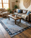 Heritage Elegance Collection Area Rug -  Winterthur (Blue Gray) Rectangle Blue Gray  lifestyle 14