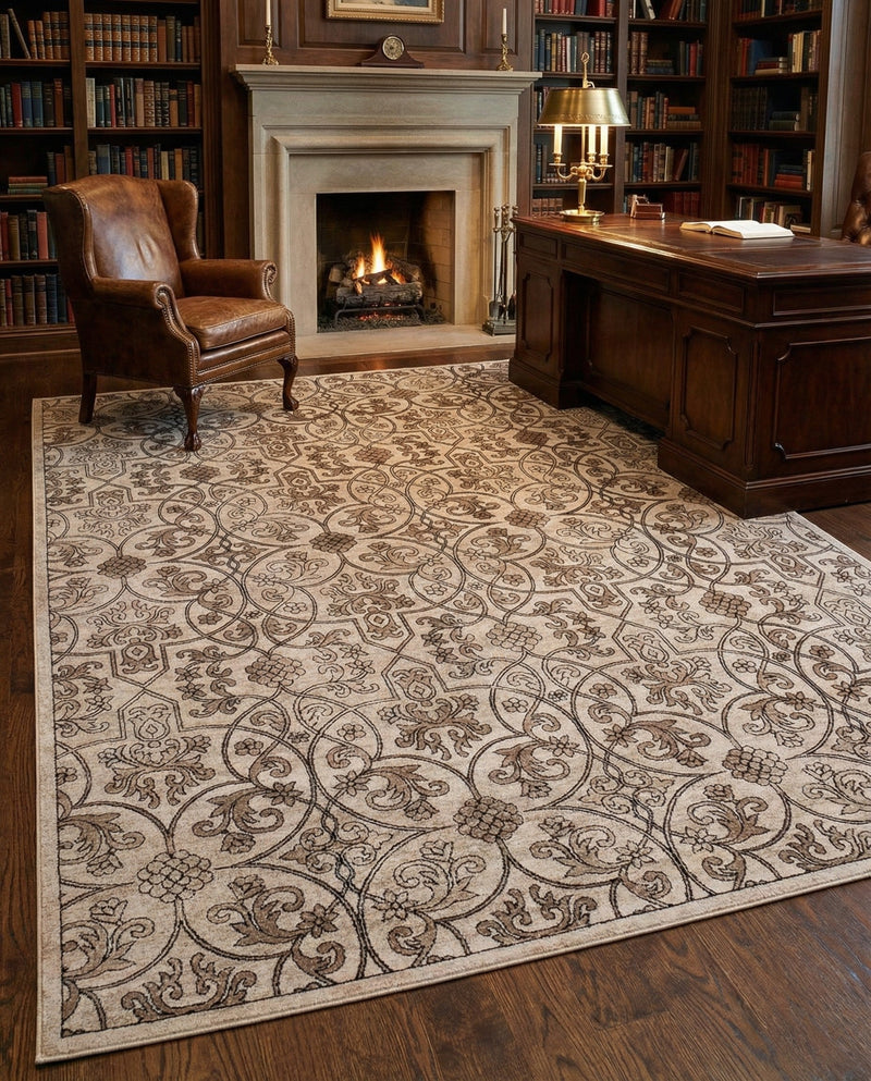 Andes Summit Collection Area Rug -  Merida Rectangle Dark Beige  lifestyle 11