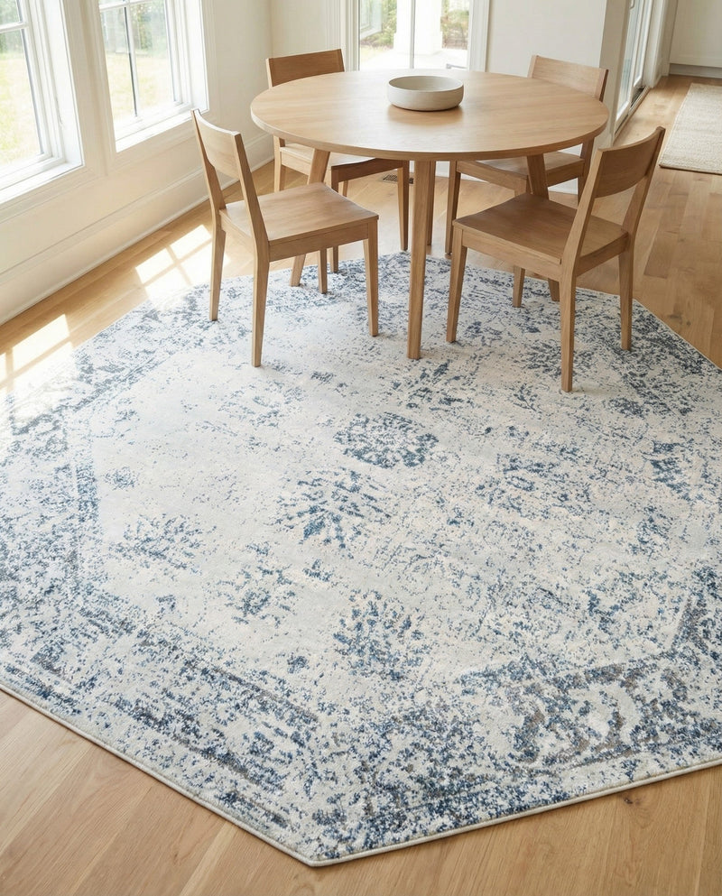 Riviera Elegance Collection Area Rug - Antibes (Light Blue) Octagon Light Blue  lifestyle 54