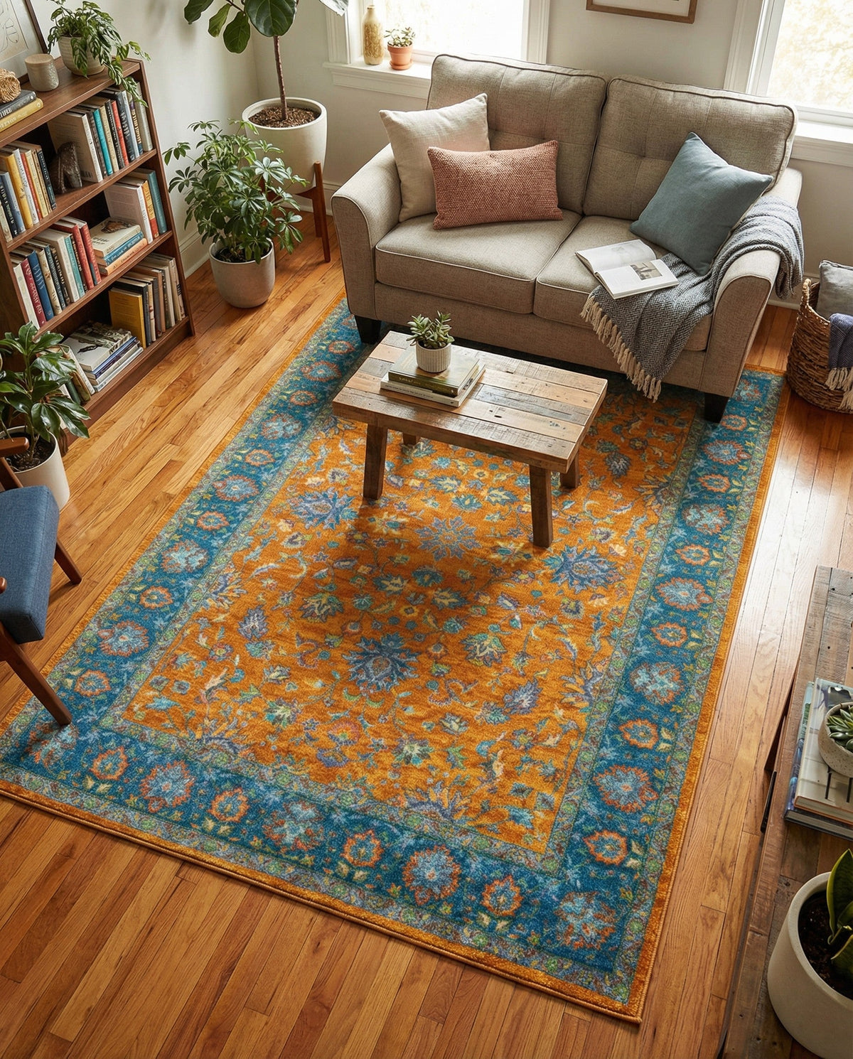 Casablanca Tapestry Collection Area Rug -  Marrakech (Sunshine Yellow) Rectangle Sunshine Yellow  lifestyle 10