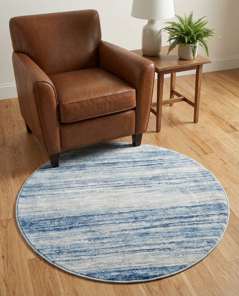 Zagros Shades Collection Area Rug -  Sepidan Round Blue Ivory  lifestyle 37