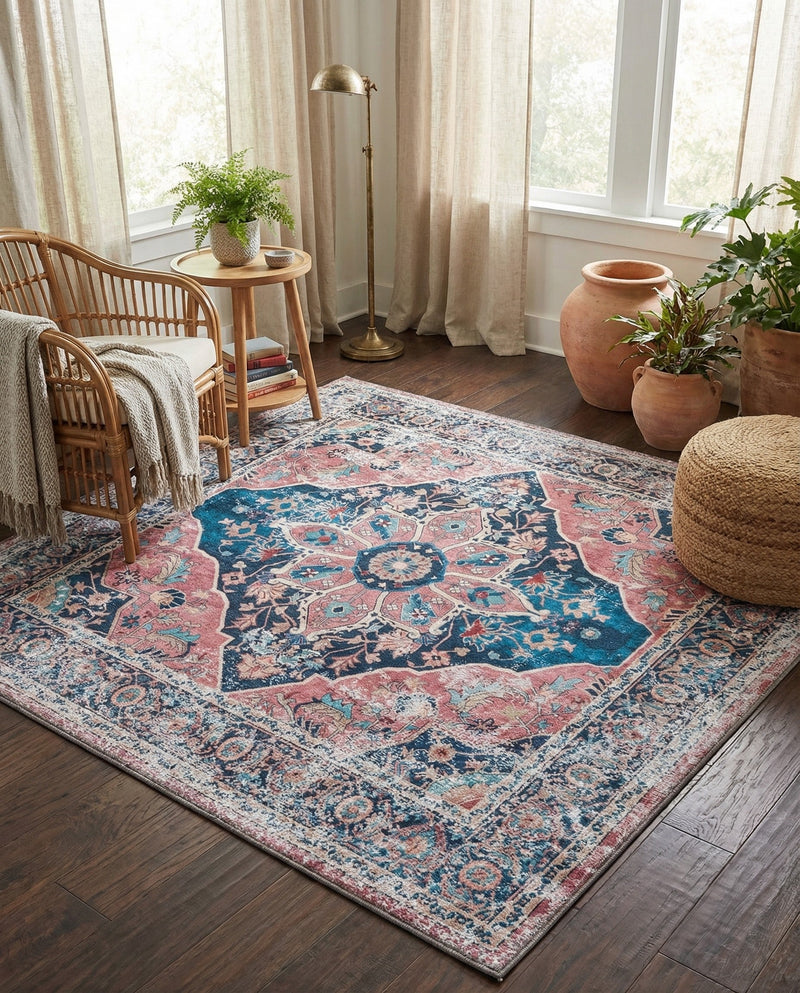 Laguna Sands Collection Area Rug -  Zuma Square Navy Blue  lifestyle 55