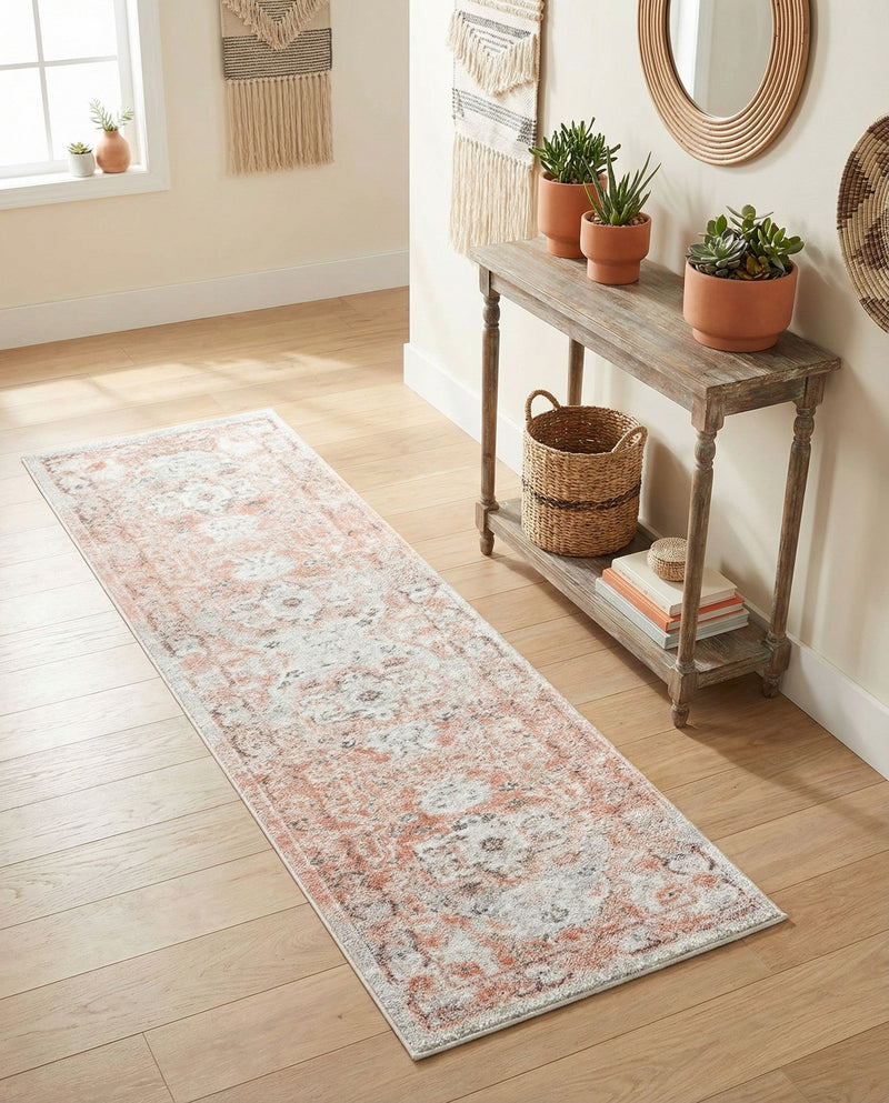 Parisian Elegance Collection Area Rug - Versailles (Rose Pink) Runner Rose Pink  lifestyle 69