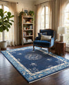 Bazaar Chic Collection Area Rug -  Ouarzazate Rectangle Navy Blue  lifestyle 11