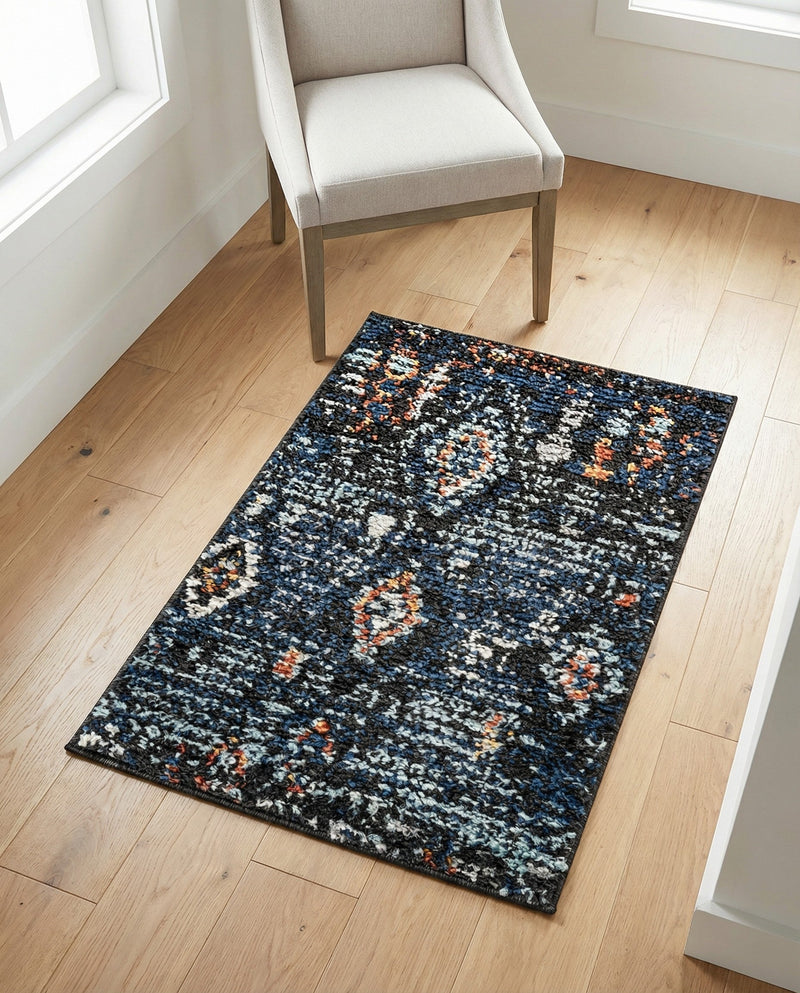 Tangier Treasures Collection Area Rug - Casablanca Rectangle Navy Blue  lifestyle 26