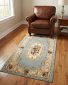 Versailles Elegance Collection Area Rug -  Louveciennes (Light Blue) Rectangle Light Blue  lifestyle 26