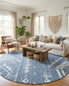 Desert Nomad Terrace Collection Area Rug - Sahara (Blue) Round Blue  lifestyle 71