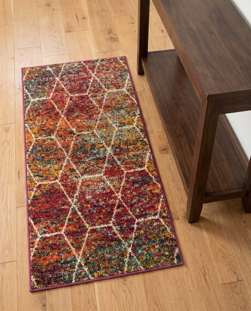 Trellis Mosaic Collection Area Rug - Arborville (Multi) Runner Multi  lifestyle 51