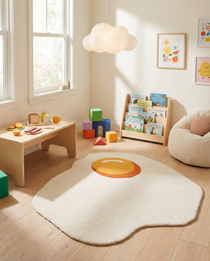 Whimsy Wonders Wool Collection Area Rug -  Dune Round White  lifestyle 16