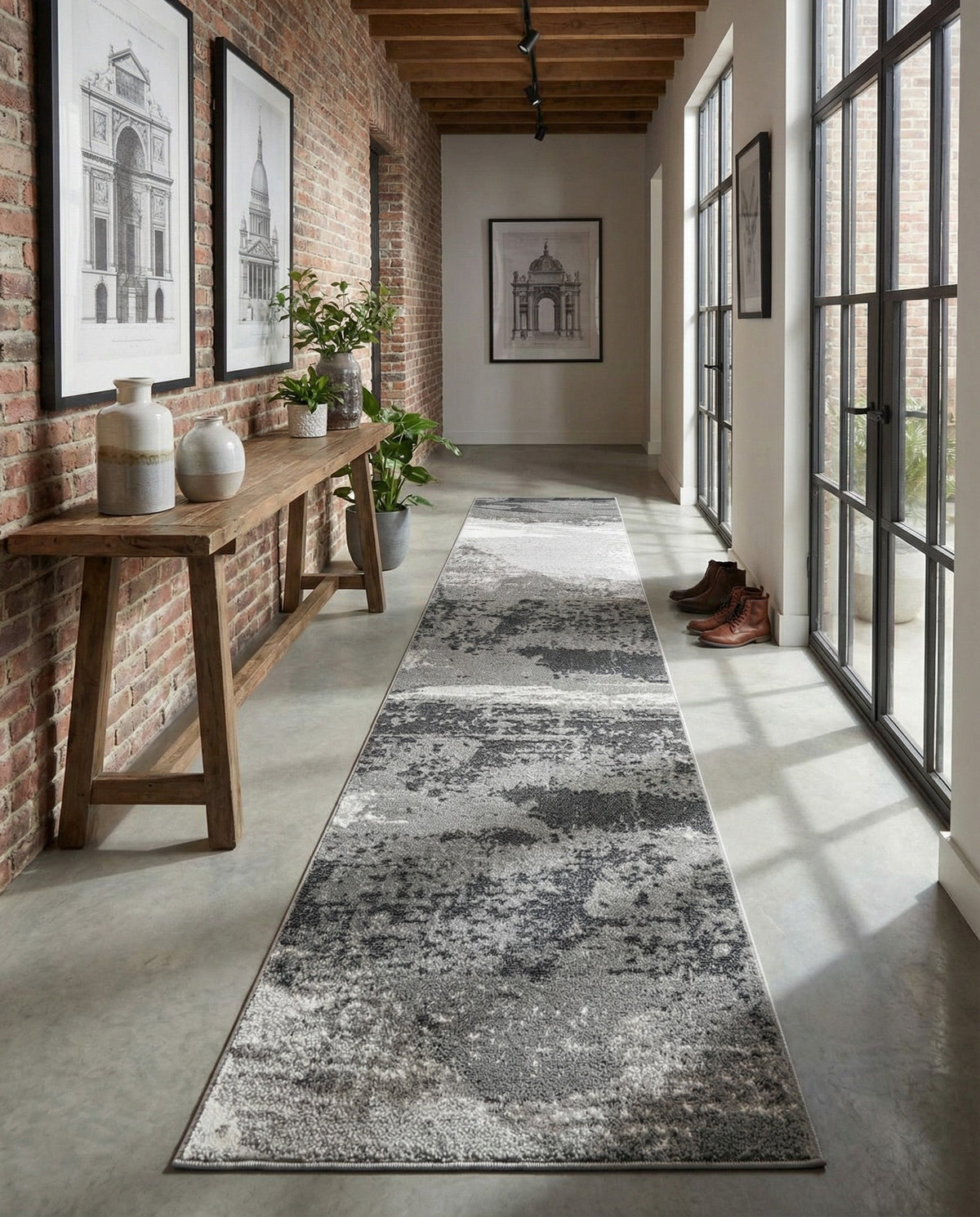 Copenhagen Edge Collection Area Rug - Nyhavn Runner Black  lifestyle 172