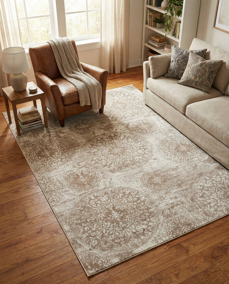 Riviera Elegance Collection Area Rug -  Monaco (Beige) Rectangle Beige  lifestyle 20