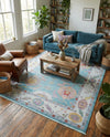 Arcadia Rugs Collection Area Rug - Eden (Aqua and Blue) Rectangle Aqua and Blue  lifestyle 7