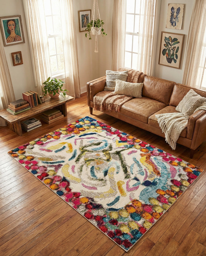 Colorburst Oasis Collection Area Rug -  Calypso Rectangle Multi  lifestyle 9