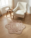 Woven Seaside Jute Collection Area Rug - Nantucket Round Pink and White  lifestyle 43