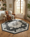 Beverly Grove Collection Area Rug - Melrose (Charcoal) Octagon Charcoal  lifestyle 68