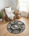 Seaside Haven Rugs Collection Area Rug -  Lighthouse (Black and White) Round Black and White  lifestyle 57