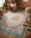 Caribbean Breeze Collection Area Rug -  Floriana Rectangle Light Blue  lifestyle 4