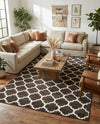 Lattice Gardens Collection Area Rug -  Bloomfield (Chocolate Brown) Rectangle Chocolate Brown  lifestyle 15