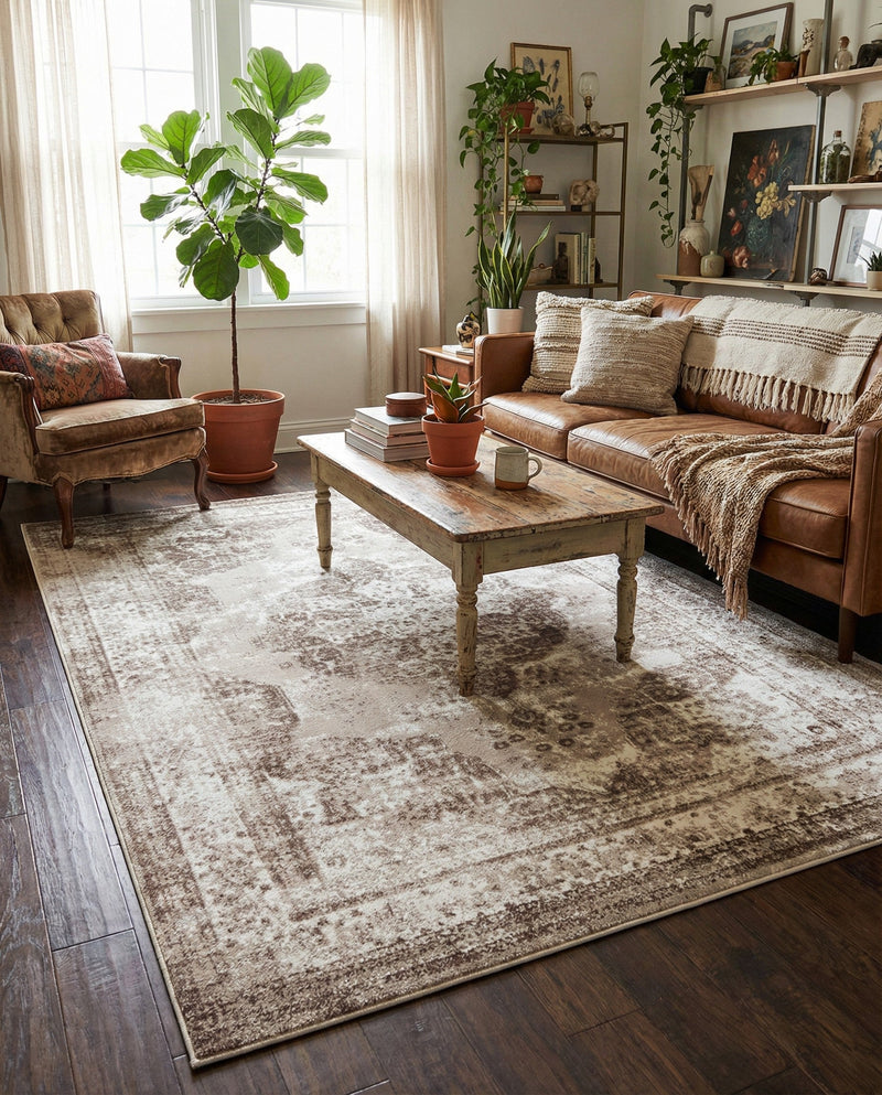 Riviera Elegance Collection Area Rug -  Menton (Beige) Rectangle Beige  lifestyle 31