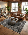 Geneva Terrace Collection Area Rug -  Vevey Rectangle Gray  lifestyle 20