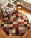 Bistro Lounge Collection Area Rug - Espresso Octagon Multi  lifestyle 49