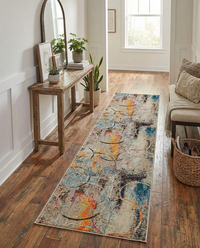 Chromatic Oasis Collection Area Rug -  Fresco Runner Multi  lifestyle 58