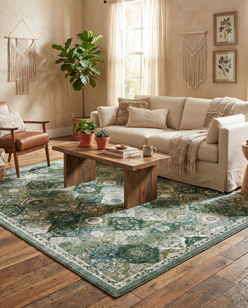 Brighton Terrace Collection Area Rug -  Rottingdean (Green) Rectangle Green  lifestyle 13