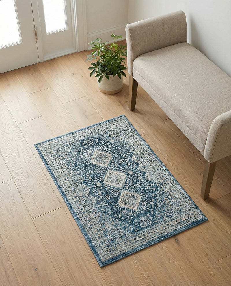 Coastal Haven Collection Area Rug -  Harborview Rectangle Navy Blue  lifestyle 47