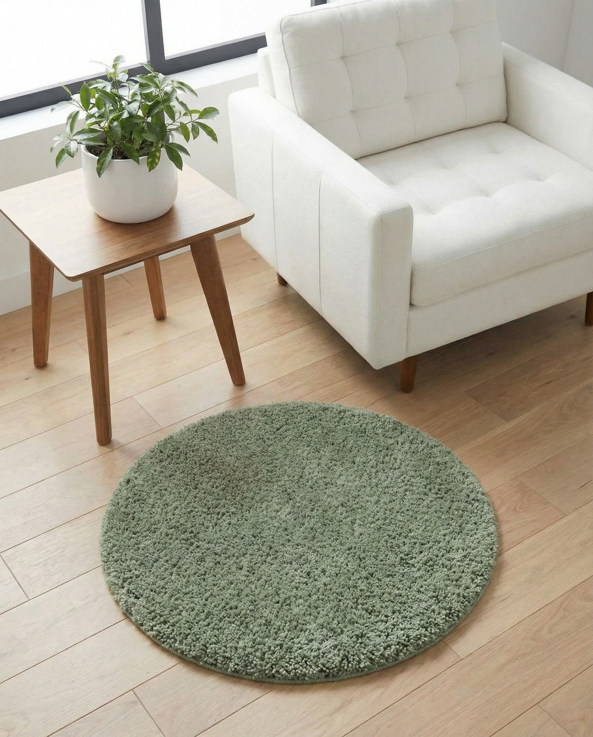 Alpine Plush Collection Area Rug -  Cortina (Sage) Round Sage  lifestyle 89