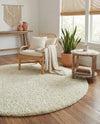 Plush Oasis Collection Area Rug - Serenity (Pure Ivory) Round Pure Ivory  lifestyle 81