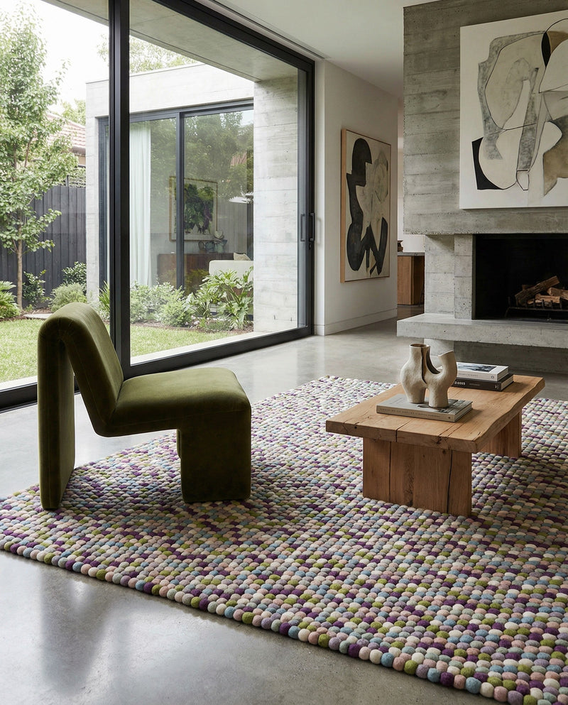 Woolen Sphere Collection Area Rug - Orbsburg (Pink and Purple) Rectangle Pink and Purple  lifestyle 8