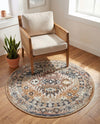 Desert Modern Eco Rug Series Collection Area Rug -  Navajo Round Khaki Gray  lifestyle 59