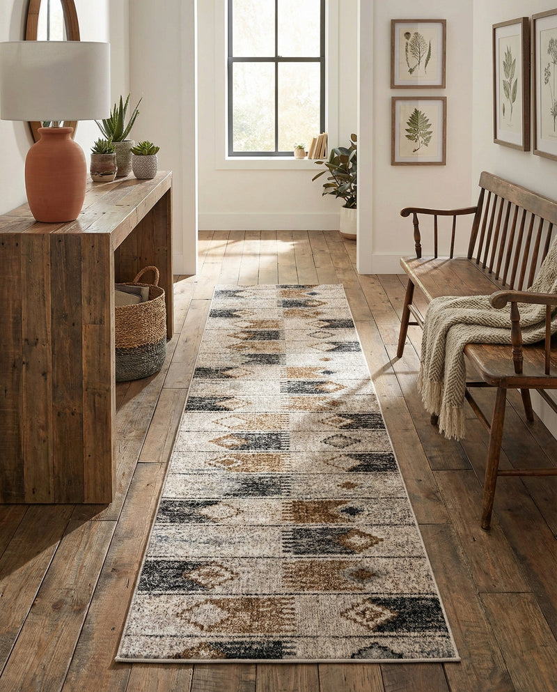 Desert Modern Eco Rug Series Collection Area Rug -  Taos Runner Ivory  lifestyle 49
