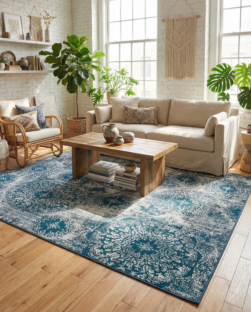 Riviera Elegance Collection Area Rug -  Monaco (Blue) Rectangle Blue  lifestyle 19