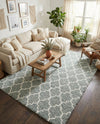 Casablanca Comfort Collection Area Rug -  Atlas Rectangle White Cyan  lifestyle 29