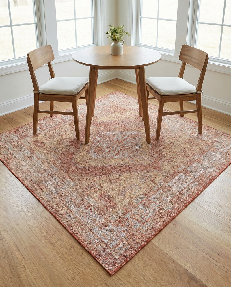 Patio Heritage Collection Area Rug -  Augusta (Rust Red) Square Rust Red  lifestyle 53