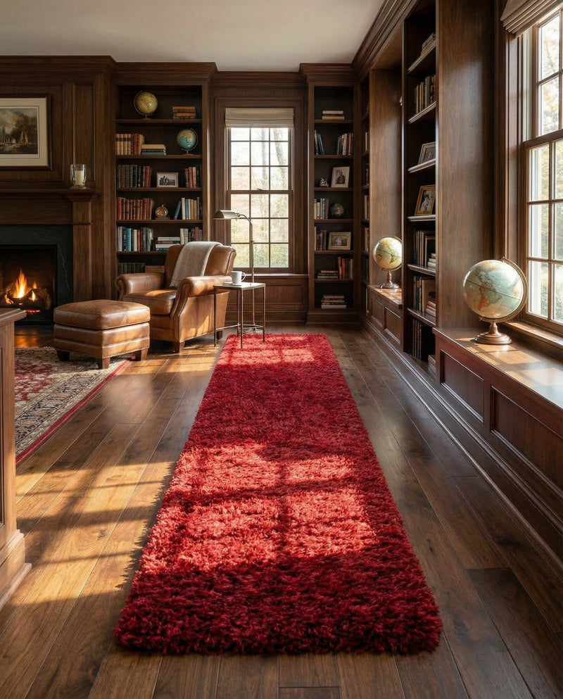 Eternal Plush Oasis Collection Area Rug -  Tranquility (Merlot) Runner Merlot  lifestyle 77