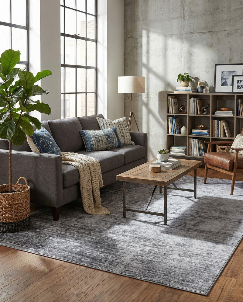 Sahara Essence Collection Area Rug - Oasis (Gray) Rectangle Gray  lifestyle 4