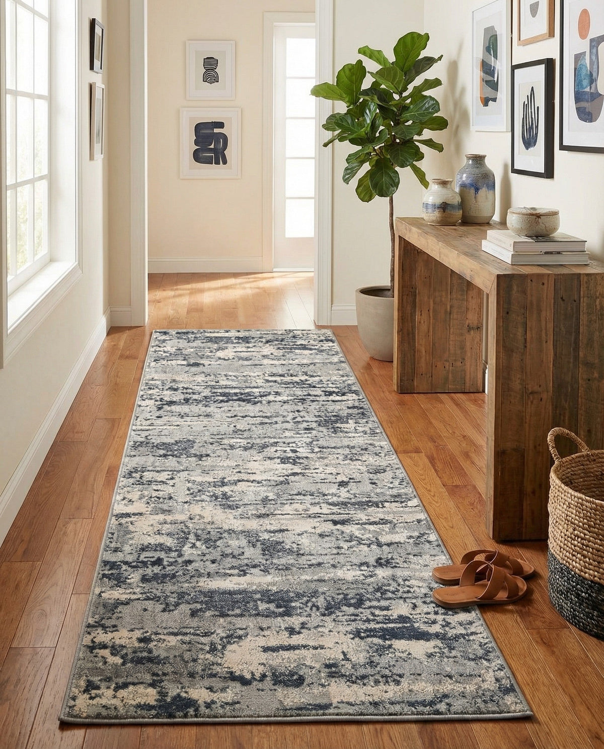 Aegean Elegance Collection Area Rug - Mesa Runner Gray  lifestyle 71