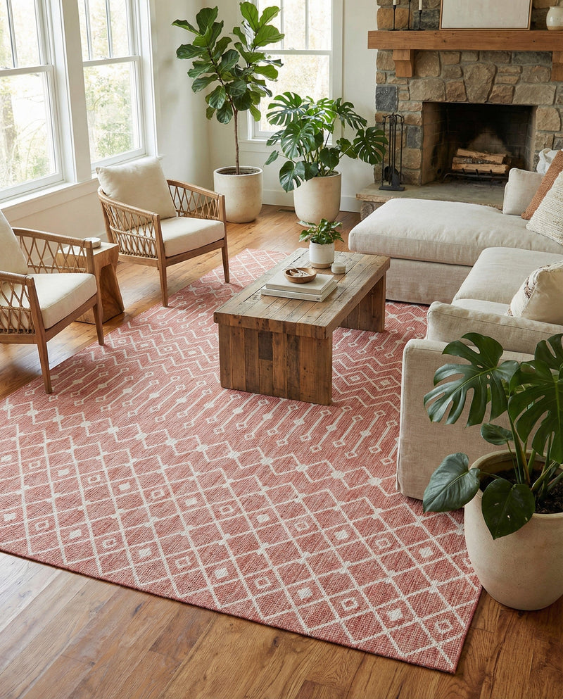Savannah Pergola Collection Area Rug -  Pergola (Rust Red) Rectangle Rust Red  lifestyle 8