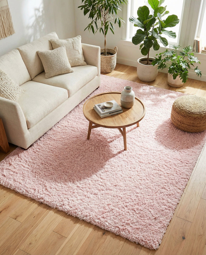 Eternal Plush Oasis Collection Area Rug -  Tranquility (Pink Lace) Rectangle Pink Lace  lifestyle 10