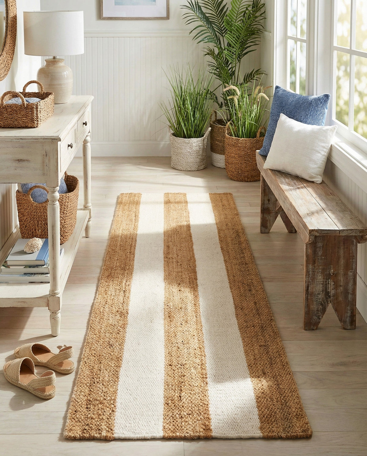 Martha's Vineyard Blueprints Collection Area Rug - Edgartown Runner Tan Sand  lifestyle 163