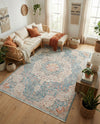 Coastal Haven Collection Area Rug - Seabreeze (Blue) Rectangle Blue  lifestyle 28
