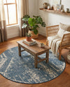 Desert Nomad Terrace Collection Area Rug - Sahara (Blue) Round Blue  lifestyle 67