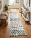 Mediterranean Lattice Collection Area Rug -  Casablanca (Ivory Gray Blue) Runner Ivory Gray Blue  lifestyle 76