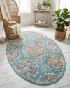Arcadia Rugs Collection Area Rug -  Atlantis (Blue) Oval Blue  lifestyle 73