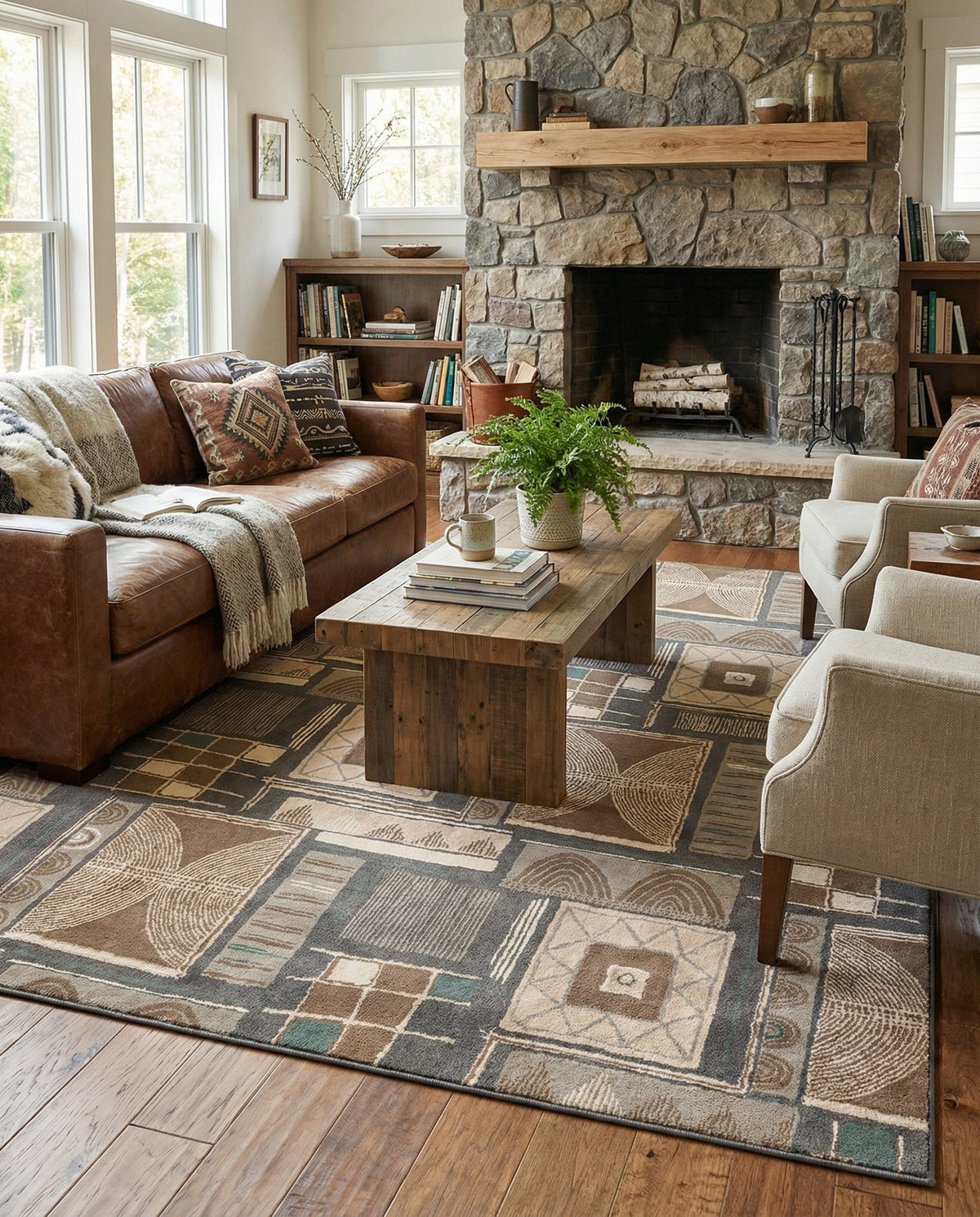 Savannah Sojourn Collection Area Rug -  Tsavo Rectangle Multi  lifestyle 17